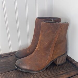 NWT Franco Sarto Brown Leather Ankle Boots